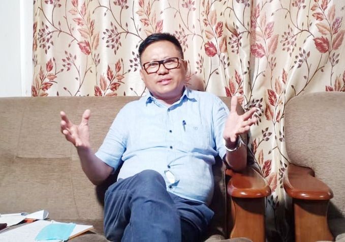 APC and in charge of Dimapur for COVID-19 activities, Y Kikheto Sema, addresses media persons in Dimapur on June 30. (Morung Photo)